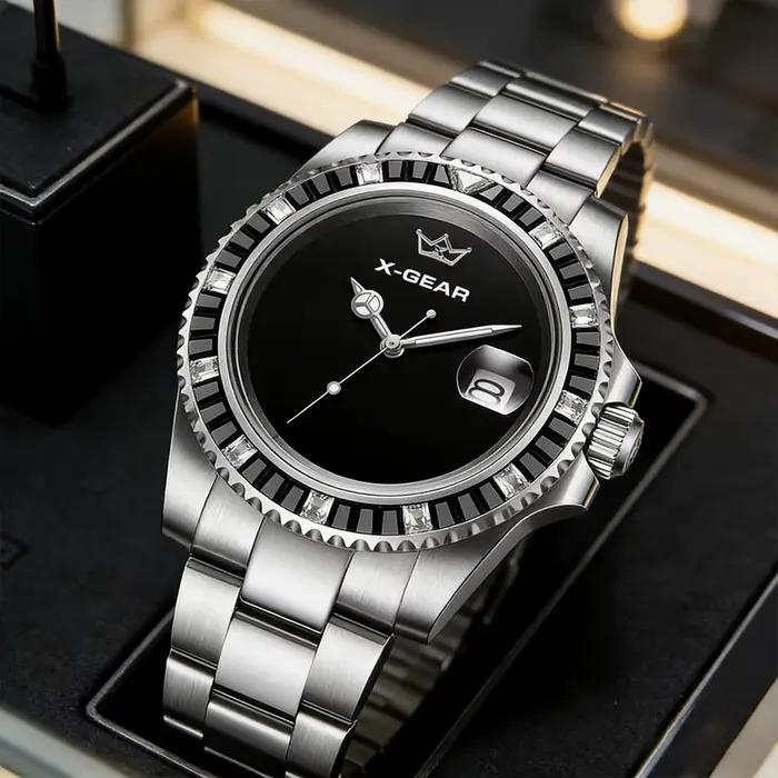 Montre mécanique automatique étanche pour homme avec affichage lumineux