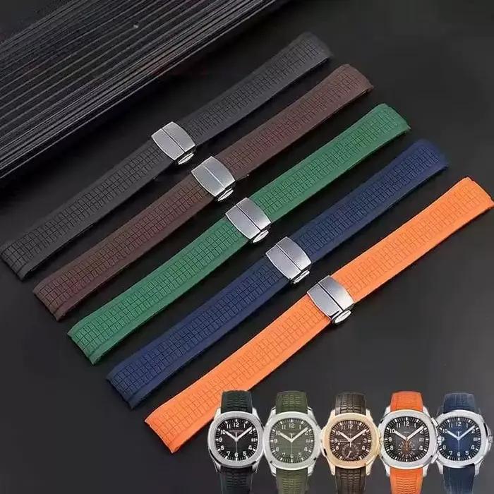 Bracelet de montre en silicone Tropical pour Patek Philippe Geneve Aquanaut compatible avec montres traditionnelles occasions spéciales femmes hommes