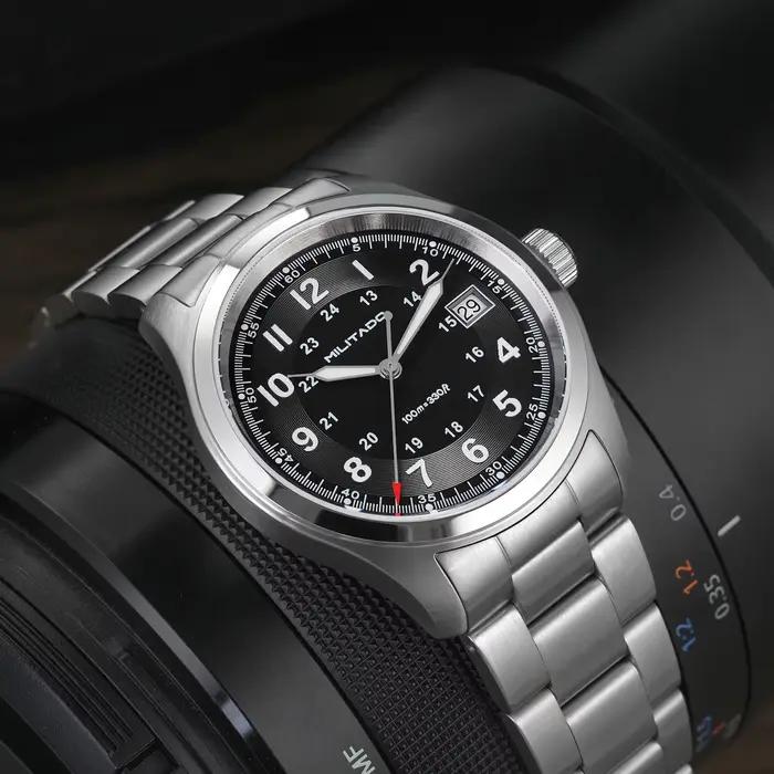 Militado ML08 montre à Quartz Vintage Ronda 515 mouvement Ar saphir miroir 38Mm montre-bracelet Date Super lumineux étanche montres