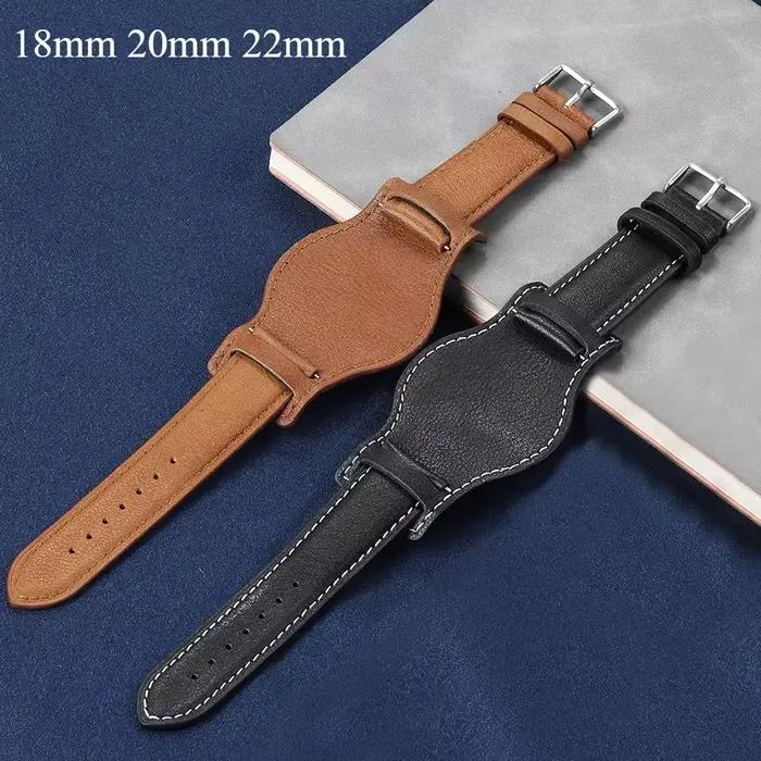 18mm 20mm 22mm Bracelet de montre en cuir véritable pour Seiko pour Omega pour citoyen
