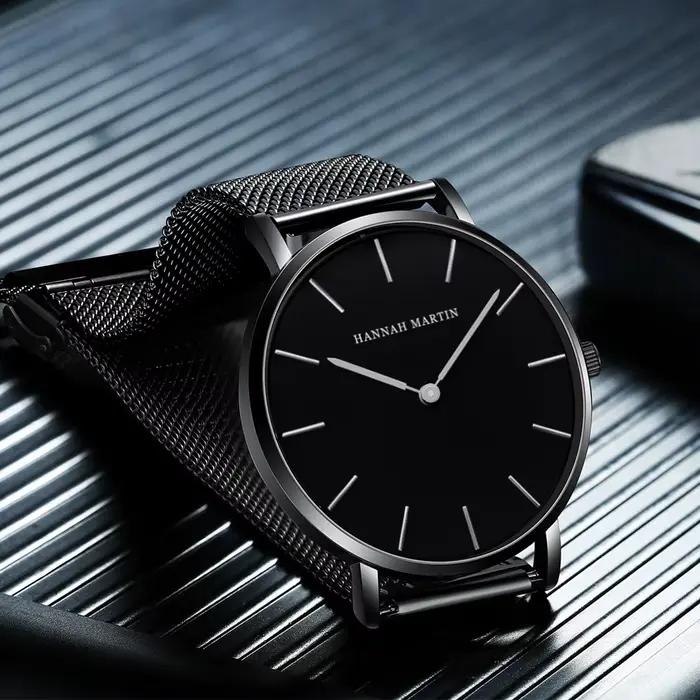 Hannah Martin montre à Quartz pour hommes d'affaires mouvement Original japonais en acier inoxydable décontracté Ultra