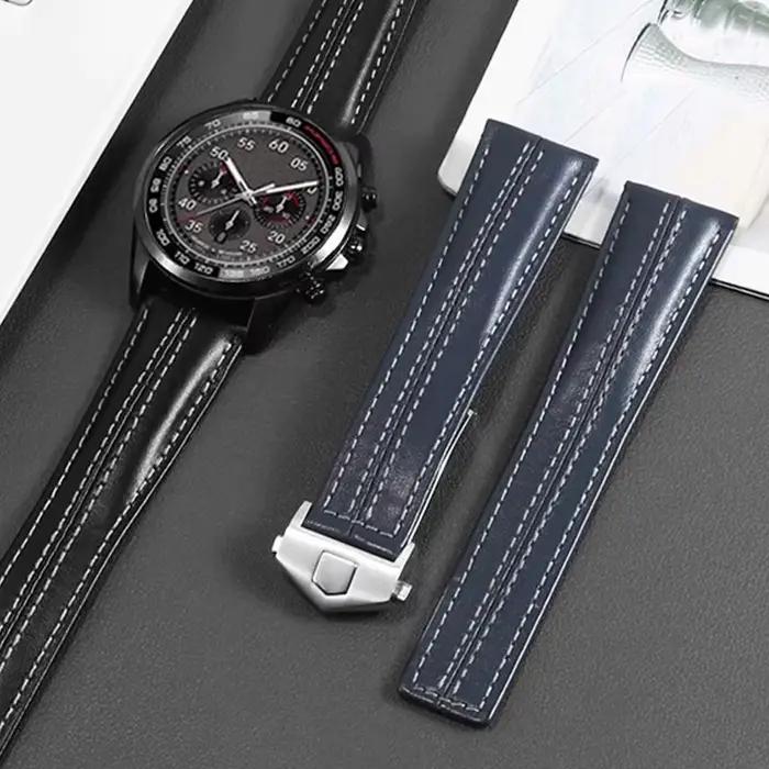 Bracelet de montre en cuir véritable de haute qualité