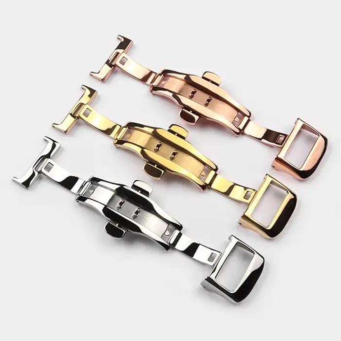 Boucle de montre à fermoir papillon 16 18 20 mm acier inoxydable or rose pour montre Jaeger LeCoultre occasions spéciales femmes hommes