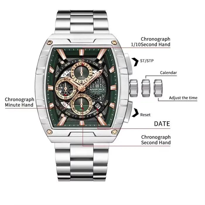 Montre-bracelet à quartz Tonneau pour homme