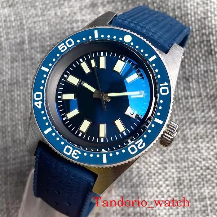 Tandorio 41mm 62MAS 30ATM cadran noir/gris/bleu automatique PT5000/Miyota 8215 montre de plongée pour hommes AR dôme verre saphir lumineux