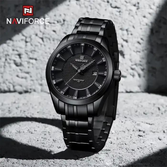 Top marque NAVIFORCE montre pour hommes étanche Quartz affaires décontracté bracelets en acier inoxydable Date horloge Relogio Masculino