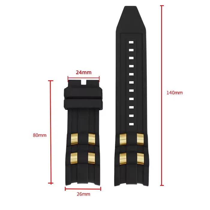 Bracelet en silicone 26mm pour montres Invicta Pro Diver avec extrémités courbées pour hommes sport et élégance occasions spéciales