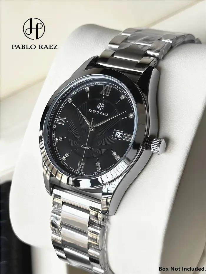PABLO RAEZ vraies Photos marque de luxe montres pour hommes étanche lumineux Date montre en acier inoxydable mode Quartz homme montre-bracelet