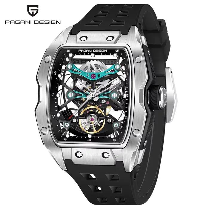 PAGANI DESIGN YS018 nouveau 42MM montre-bracelet mécanique automatique mode décontracté squelette saphir montre en acier inoxydable pour hommes cadeau