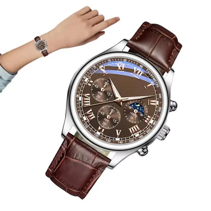 Montre classique décontractée pour homme avec bracelet en cuir