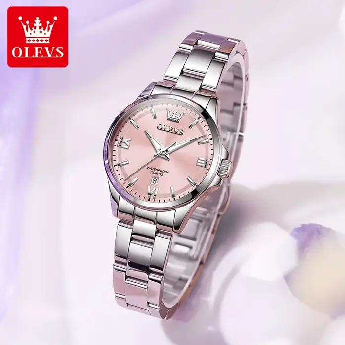 OLEVS marque originale montre à Quartz femmes mode montres élégantes de haute qualité bracelet en acier inoxydable montre-bracelet pour dames cadeau