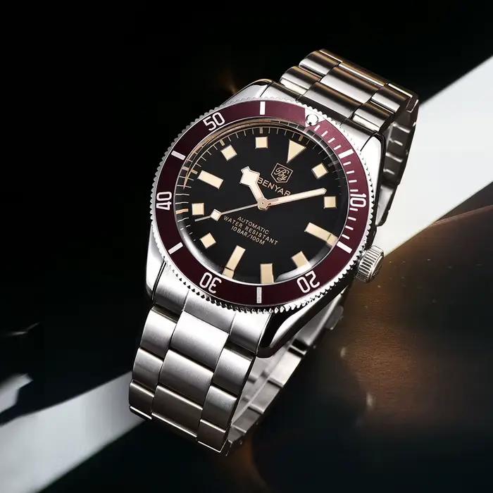 BENYAR nouvelle montre mécanique automatique de luxe 10Bar étanche en acier inoxydable hommes montres sport