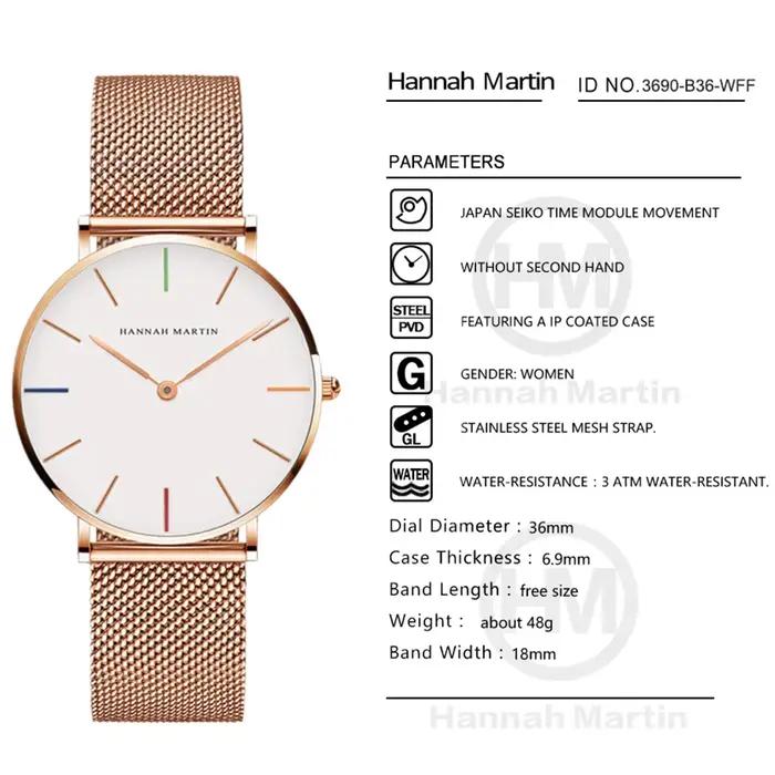 Hannah Martin-Montre Japonaise à Quartz pour Femme