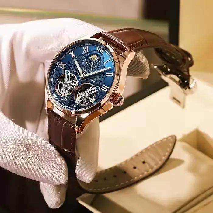 Montre Mécanique Automatique Daniel Gorman Style Affaires Personnalisable Double Tourbillon Phase De La Lune Occasions Spéciales Pour Homme