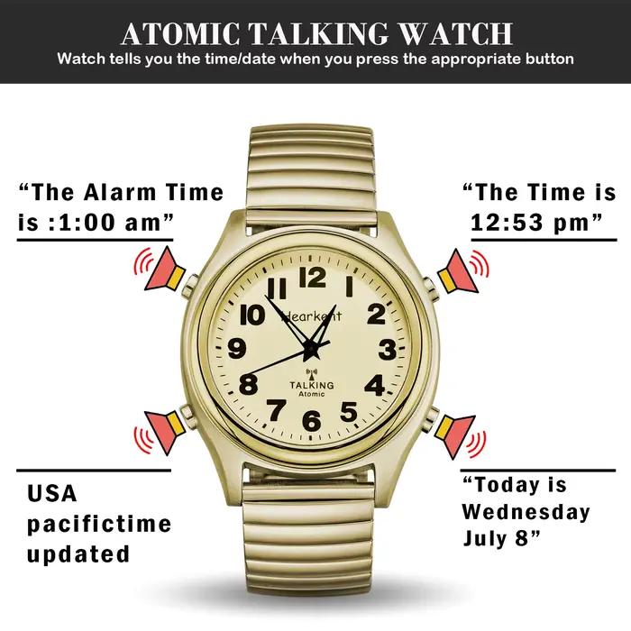 Montre Hearkent Horloge Atomique Américaine avec Bracelet Elastique Numérique Pour Hommes et Femmes Occasions Spéciales Cadeau Pour Les Parents