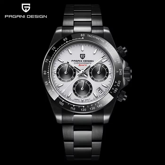 PAGANI DESIGN – montre à Quartz noire pour hommes