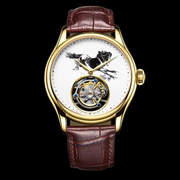 Montre Aesop édition limitée avec tourbillon et double face en pierres précieuses pour homme ocassions spéciales