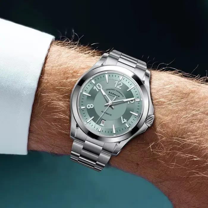 BORMAN BM3968 hommes montre haut de gamme marque 41.5MM automatique mécanique montre-bracelet 50 étanche saphir lumineux Date mis5 8215