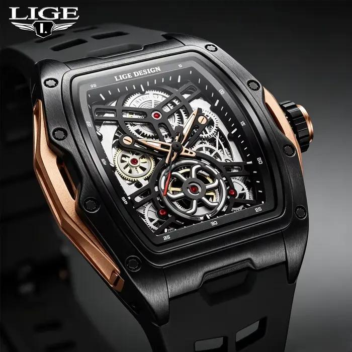 LIGE – montre automatique mécanique pour hommes