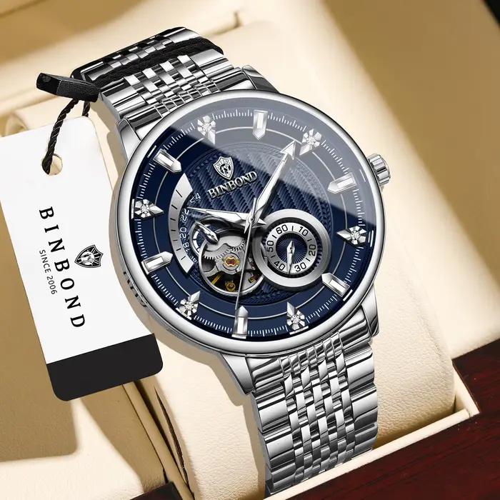 Montres mécaniques automatiques tourbillon BINBOND pour hommes
