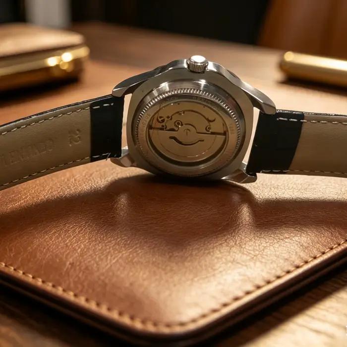Nouvelle montre mécanique automatique pour homme avec bracelet en cuir de luxe