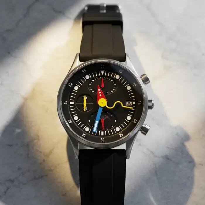 Montre multifonctionnelle homme phases de lune lumineuses design pointeurs unique et intéressant création calendrier étudiant horloge originale