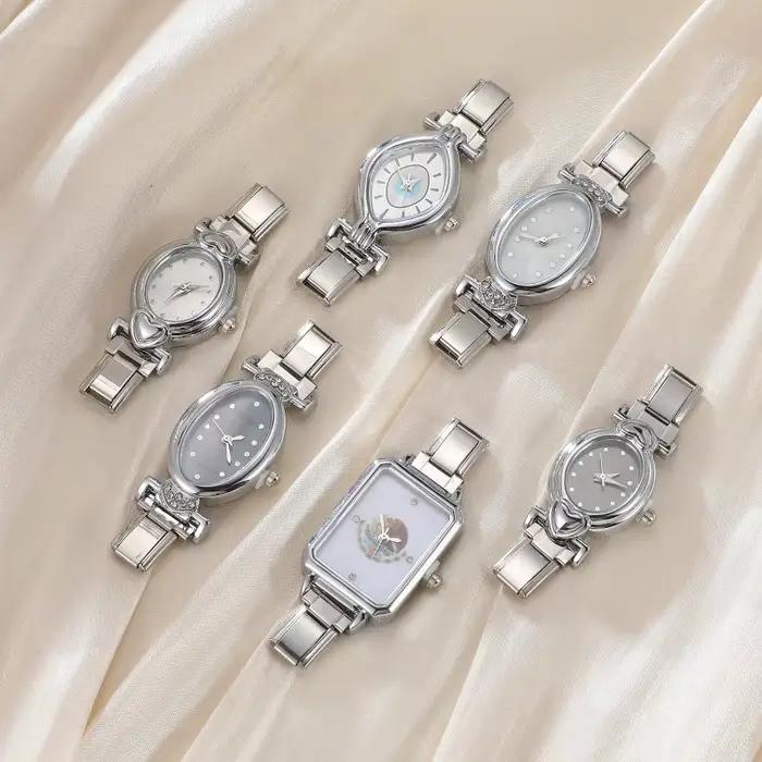 Montre carrée en acier inoxydable pour hommes et femmes