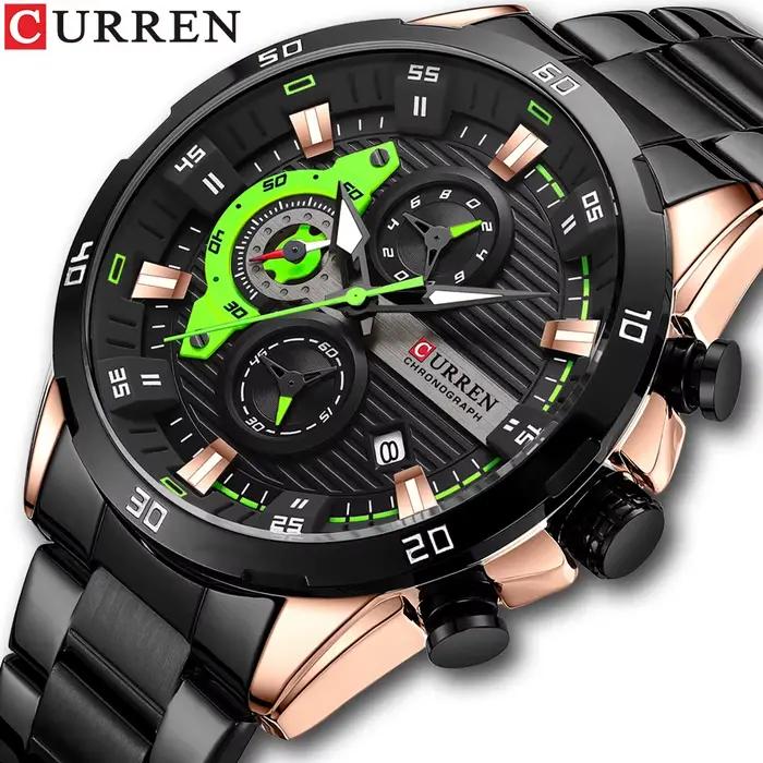 CURREN – montre-bracelet en acier inoxydable pour homme