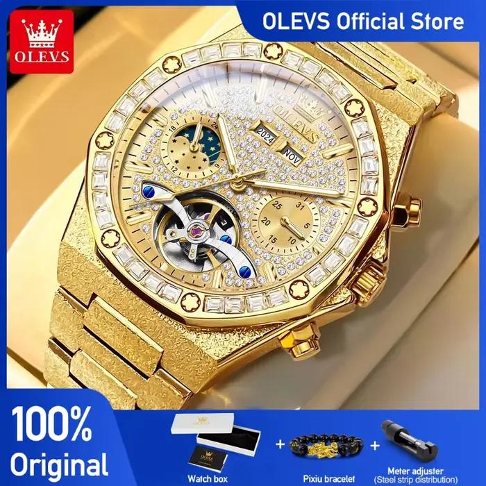 OLEVS 9805 montre pour hommes marque originale Tourbillon