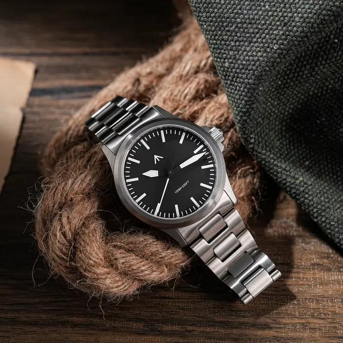 Militado ML18 36mm hommes montre VH31 mouvement à Quartz montres saphir lumineux Double dôme cristal étanche montre-bracelet Vintage