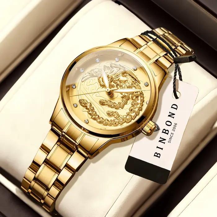 Montres à quartz durables vintage BINBOND Phoenix pour femmes