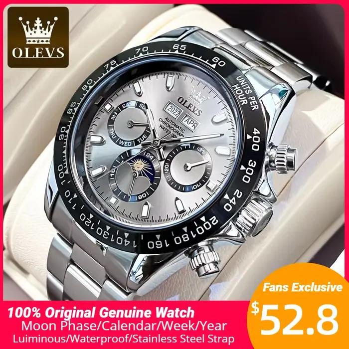 OLEVS montre mécanique automatique pour hommes TOP marque originale en acier inoxydable lumineux étanche Date homme montre-bracelet ensemble de luxe
