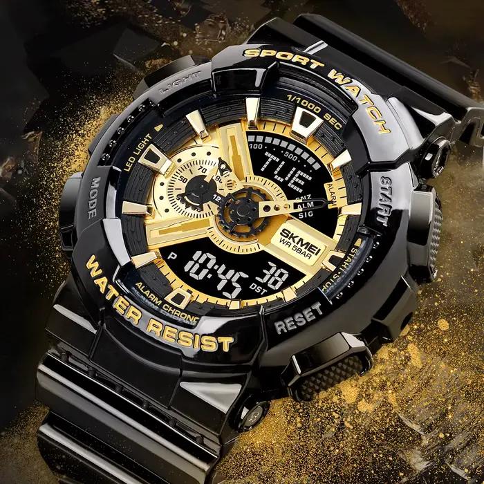 SKMEI Temps Du Monde LED Lumière Numérique Électronique Montres Pour Hommes Femmes Sport Quartz Montre Étanche