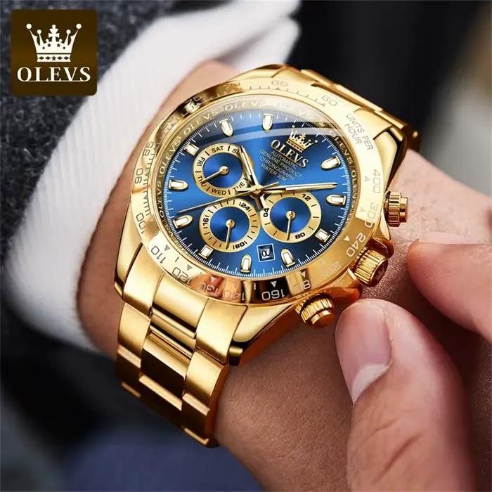 OLEVS 6638 montre mécanique automatique de marque supérieure pour hommes multi-fonction chronographe Date étanche