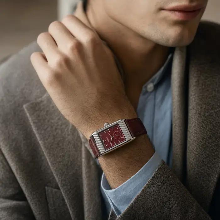 Montre à quartz carrée vintage pour homme avec mouvement Miyota