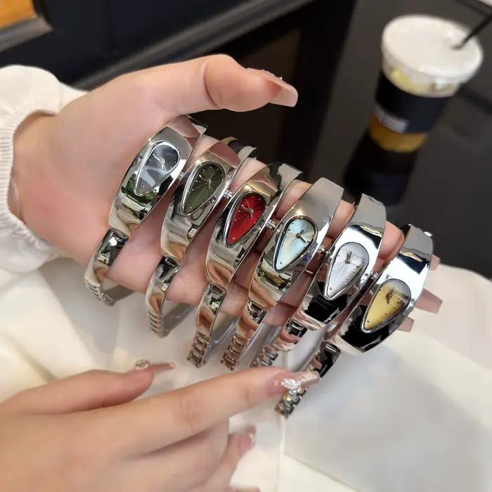 Montre DRNATA en acier inoxydable pour femmes, élégante et résistante à l'eau pour diverses occasions spéciales