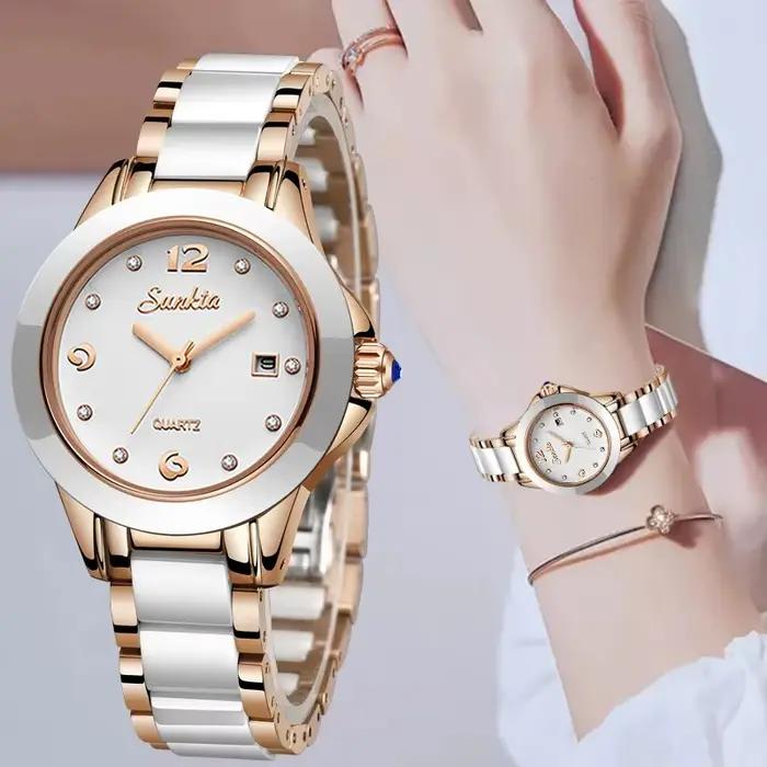 Mode Femmes Montre Rose Or Dames Bracelet Montres Fille Reloj Mujer 2023 Nouvelle