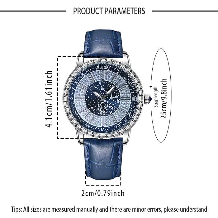 Montre à Quartz Édition Limitée en Acier Inoxydable avec Bracelet en Cuir Véritable Résistante à l'Eau Occasions Spéciales Pour Homme