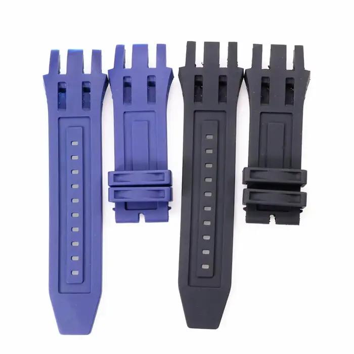Bracelet de montre en caoutchouc de Silicone noir