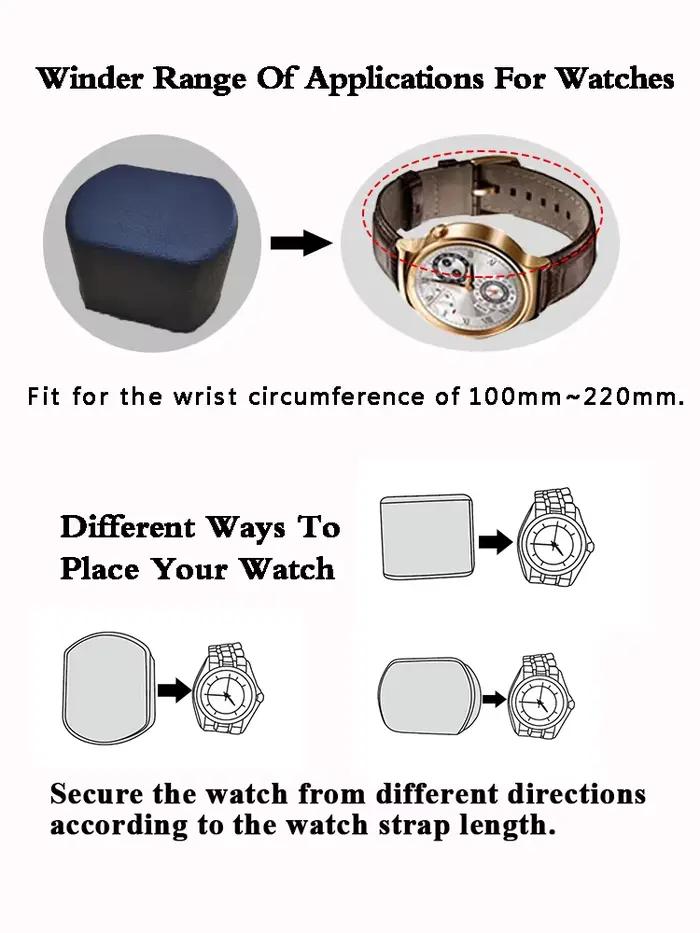 Remontoir de Montre Automatique Portable Boîte en Cuir PU Design Élégant Pour Collectionneurs Montres Voyage Occasionnels
