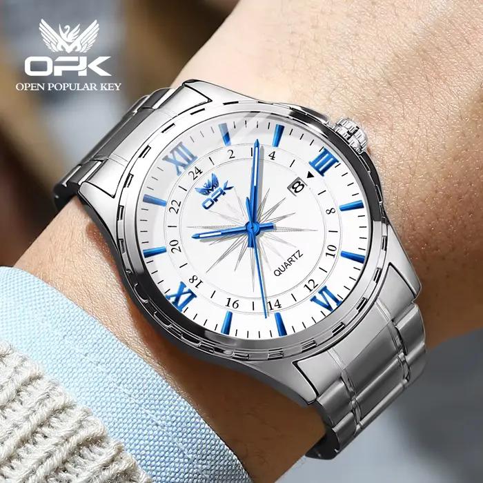 Montre avec bracelet en acier pour homme