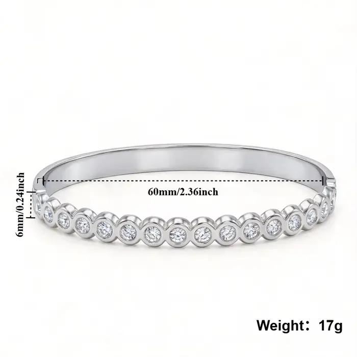 Bracelet Original Zircon en Acier Inoxydable Or Argent Y2K Pour Femmes Occasions Spéciales