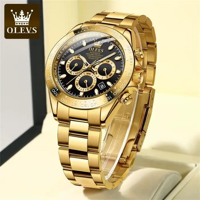 OLEVS 6638 marque originale classique homme montre de luxe automatique mécanique montres pour hommes chronographe