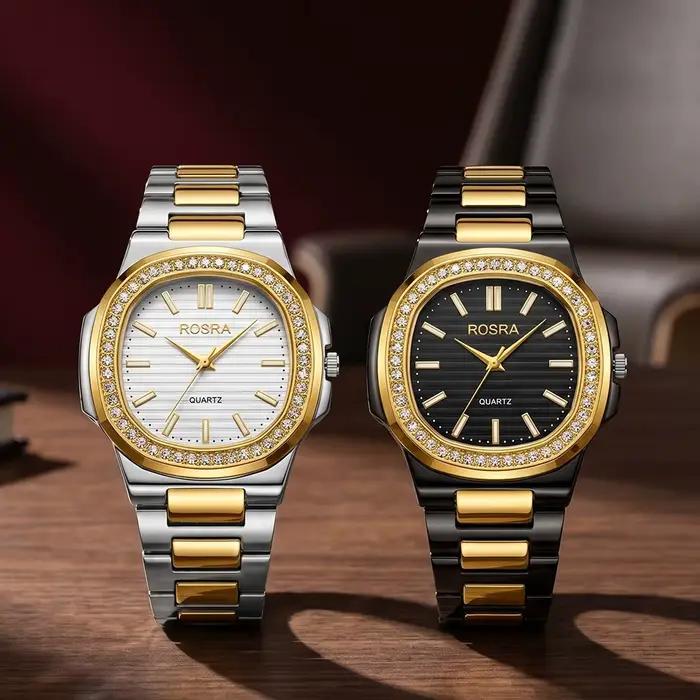 Montre classique noire pour femmes et hommes