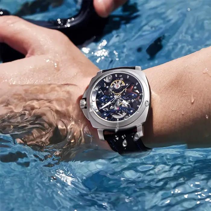PAGANI DESIGN 10Bar montre de plongée pour hommes cadran carré mécanique