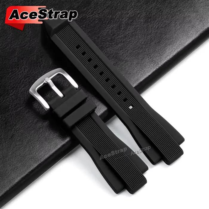 Bracelet de montre en Silicone à extrémité convexe 13mm x 29mm