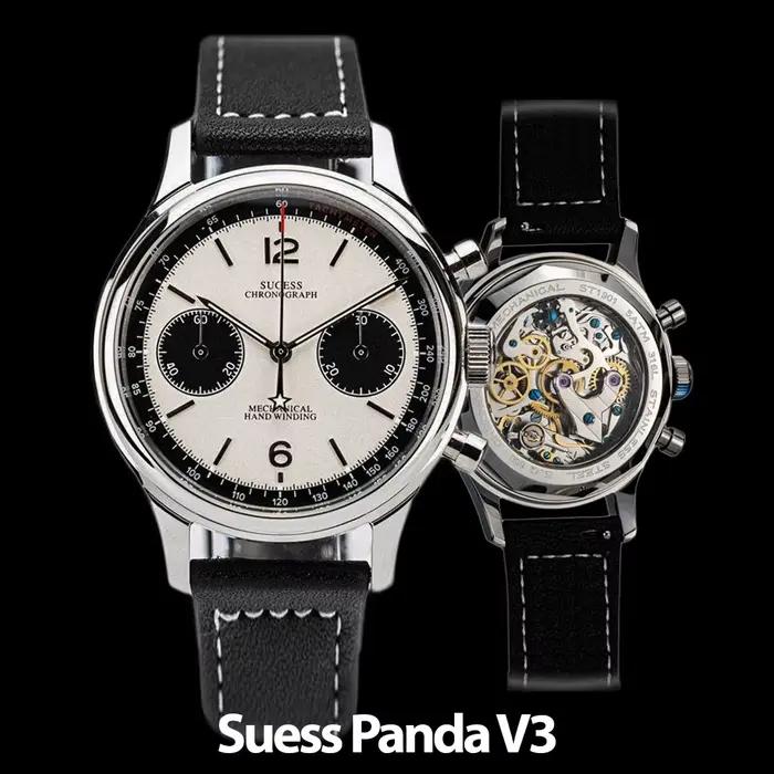 Montre homme Sugess Movment ST1901 édition limitée 1963 chronographe acier inoxydable cuir bracelet 38mm occassions spéciales robuste élégante