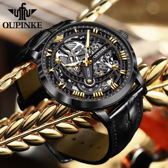 OUPINKE 3173 montres mécaniques automatiques originales pour hommes en acier inoxydable étanche lumineux entièrement