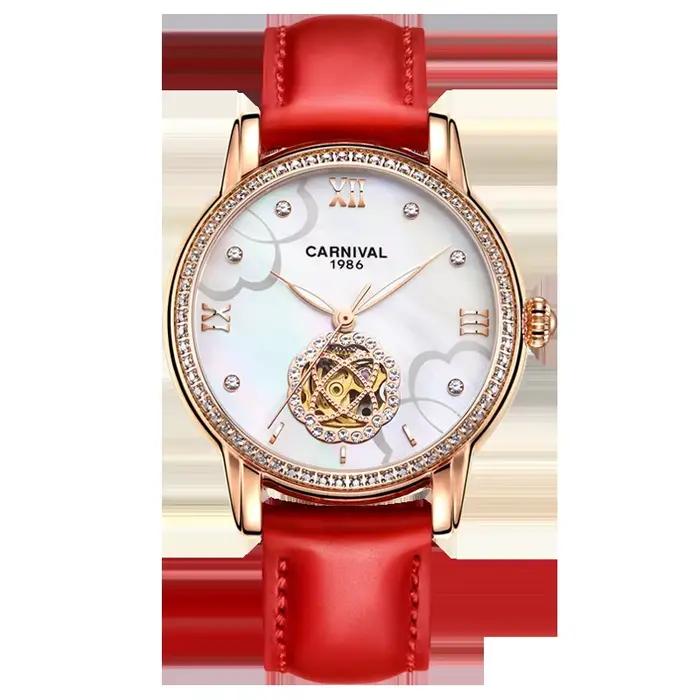 Carnival-Montre mécanique en diamant pour femme