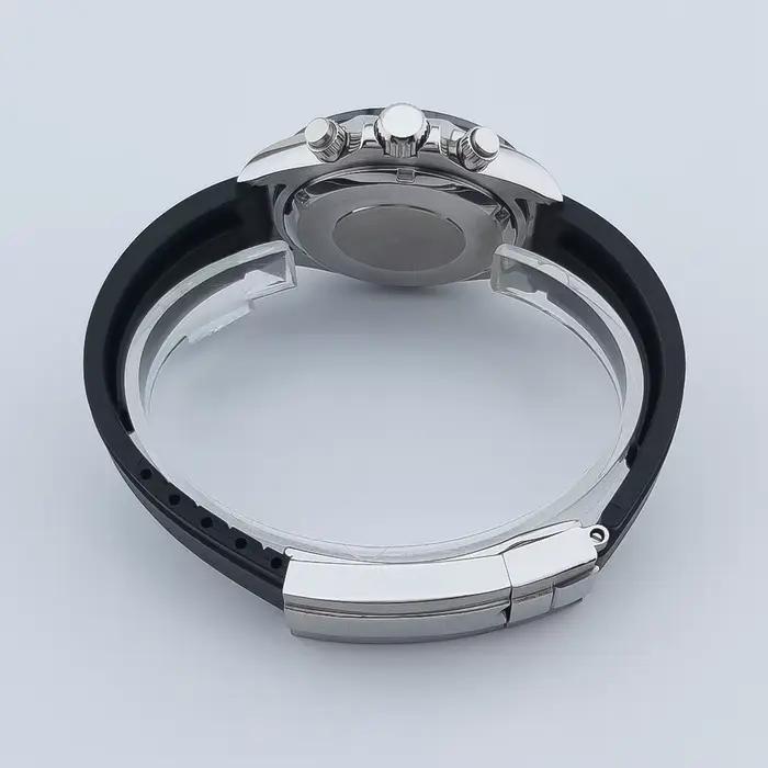 Boîtier de montre NEITON 39mm VK63 argent/or avec bracelet en acier inoxydable massif pour montres